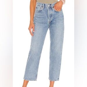 AGOLDE 90s Crop Mid Rise Loose Straight Jean, size 26